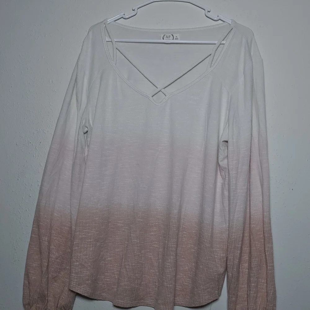 Maurices White and Pink Ombre Blouse - Picture 1 of 3